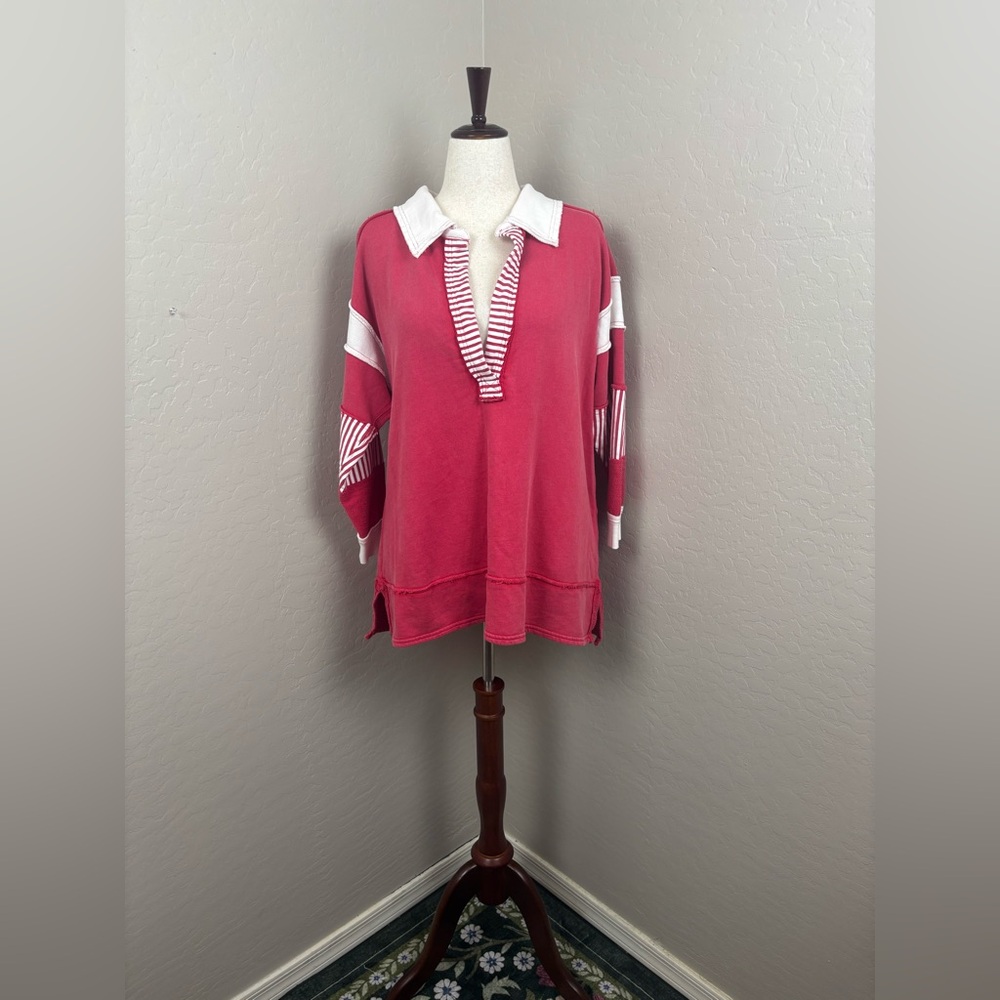 NWT -‎ Free People - Clean Prep Polo Pullover - Picture 2 of 9